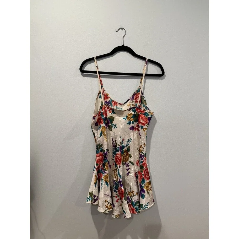 Vtg California Dynasty Lingerie Dress Small Floral Bridal Festival Twee Coquette
